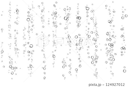 Oxygen air bubbles  flow  in water on white  background. 124927012