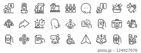 Favorite app, Washing hands and Discount coupon line icons pack. Share, Message, Paper plane icons. Hold document, Meeting, Timer web icon. Ecology app, Video conference, Interview pictogram. Vector Favorite app, Washing hands and Discount coupon line icons pack. Share, Message, Paper plane icons. Hold document, Meeting, Timer web icon. Ecology app, Video conference, Interview pictogram. Vector 124927076