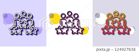 Business meeting line icon. Halftone dotted pattern. Gradient icon with grain shadow. Employee nomination sign. Teamwork rating symbol. Line business meeting icon. Various designs. Vector Business meeting line icon. Halftone dotted pattern. Gradient icon with grain shadow. Employee nomination sign. Teamwork rating symbol. Line business meeting icon. Various designs. Vector 124927638