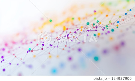 Colorful connected network background for technology and communication design. Big Data Analysis 124927900