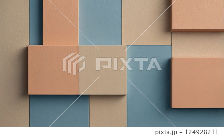 Abstract Geometric Composition With Earthy Tones and Textured Blocks 124928211