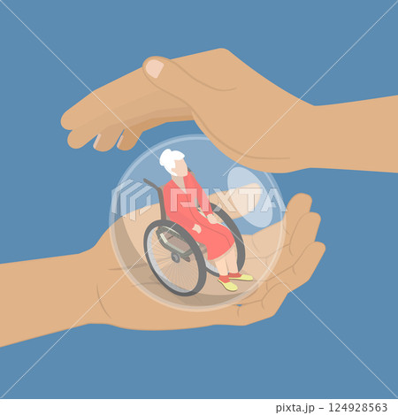 3D Isometric Flat Vector Illustration of Senior Assistance and Care, Nursing Home 3D Isometric Flat Vector Illustration of Senior Assistance and Care, Nursing Home 124928563