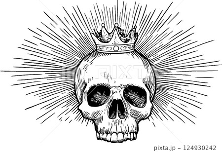 Crowned Skull Illustration Crowned Skull Illustration 124930242