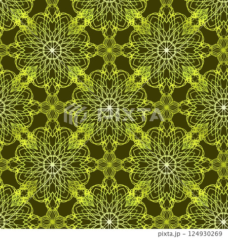 Seamless abstract pattern in arabian style. Endless knitted ornament. 124930269