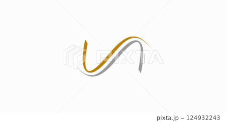 Modern and luxury letter N initials logo design 124932243