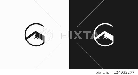 The G Mountain logo design is unique and strong with black accents The G Mountain logo design is unique and strong with black accents 124932277
