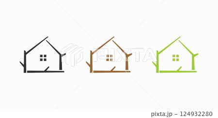 The tree house logo design unique and natural 124932280