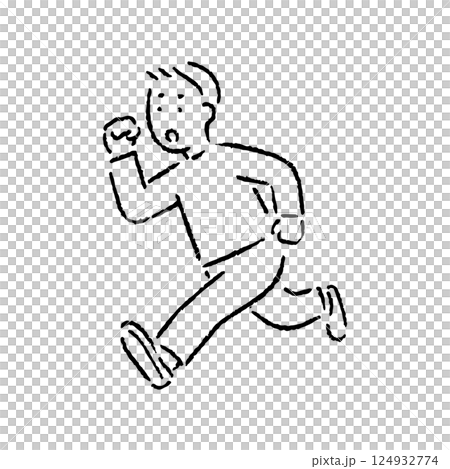 奔跑的人B_黑白 奔跑的人B_黑白 124932774