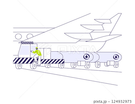 Aircraft refueling abstract concept vector illustration. Aircraft refueling abstract concept vector illustration. 124932973