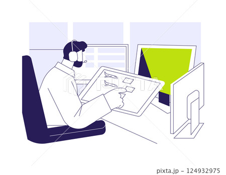 Air traffic control abstract concept vector illustration. 124932975