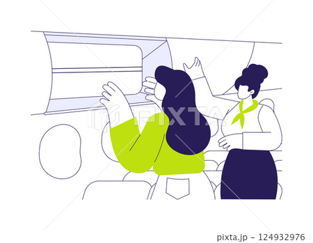 Overhead luggage lockers abstract concept vector illustration. Overhead luggage lockers abstract concept vector illustration. 124932976