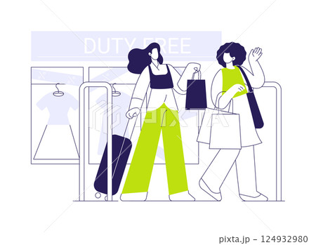 Duty free shopping area abstract concept vector illustration. Duty free shopping area abstract concept vector illustration. 124932980