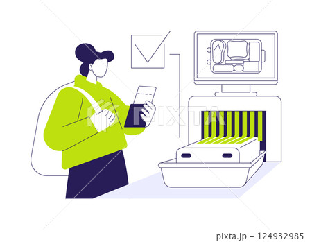 Luggage screening abstract concept vector illustration. Luggage screening abstract concept vector illustration. 124932985