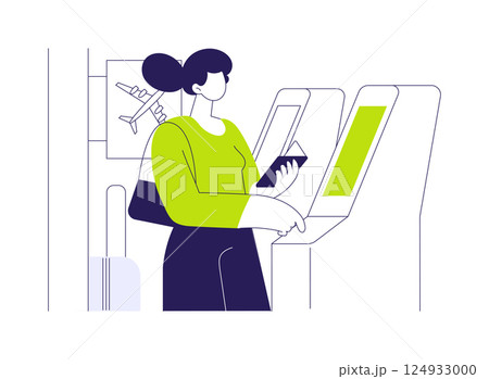 Self-check-in abstract concept vector illustration. 124933000