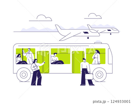 Airport shuttle bus abstract concept vector illustration. Airport shuttle bus abstract concept vector illustration. 124933001