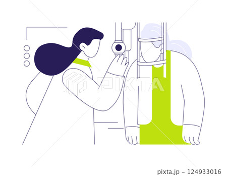 Diagnose eye conditions abstract concept vector illustration. 124933016
