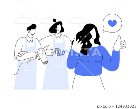 Salon client feedback isolated cartoon vector illustrations. 124933025