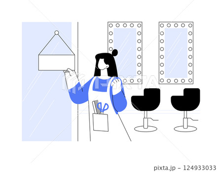 Opening beauty salon isolated cartoon vector illustrations. Opening beauty salon isolated cartoon vector illustrations. 124933033