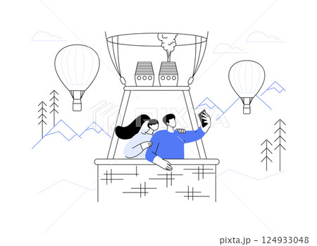 Hot air balloon tour isolated cartoon vector illustrations. 124933048