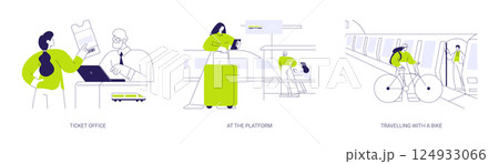 Train station abstract concept vector illustrations. 124933066
