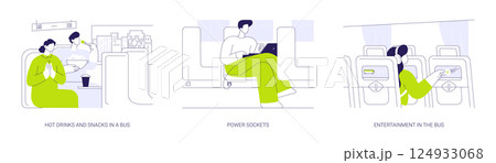 Intercity bus abstract concept vector illustrations. 124933068