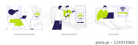 Long distance bus abstract concept vector illustrations. Long distance bus abstract concept vector illustrations. 124933069