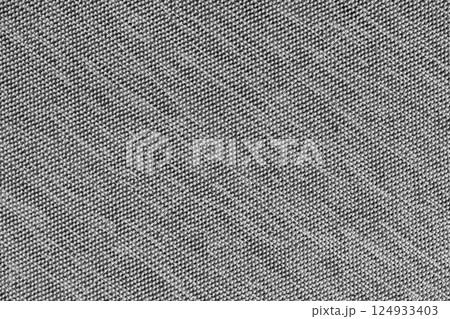 Closeup, macro of gray fabric texture background. Satin diagonal weaving cloth structure, canvas 124933403