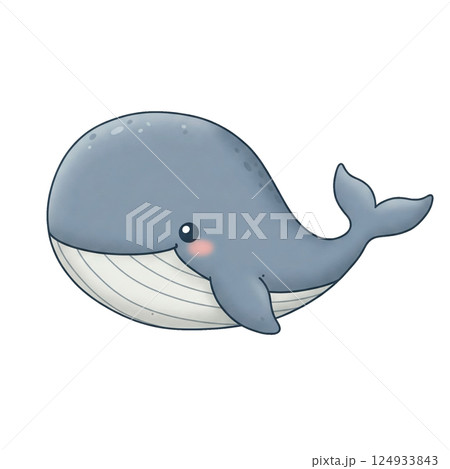 シンプルでかわいいクジラのイラスト 124933843