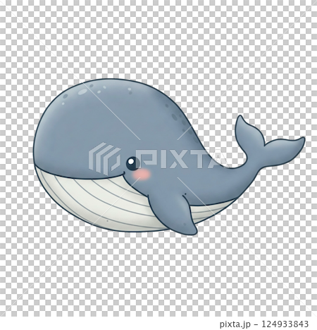シンプルでかわいいクジラのイラスト 124933843