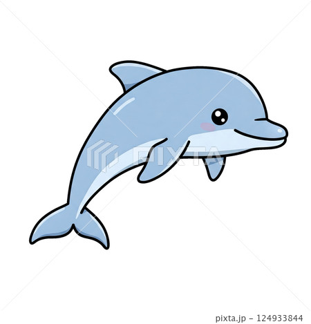 シンプルでかわいいイルカのイラスト シンプルでかわいいイルカのイラスト 124933844