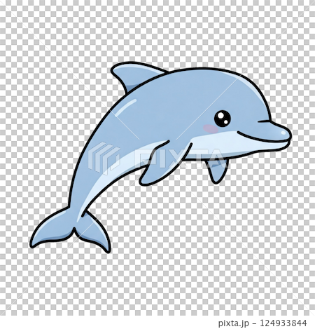 シンプルでかわいいイルカのイラスト シンプルでかわいいイルカのイラスト 124933844