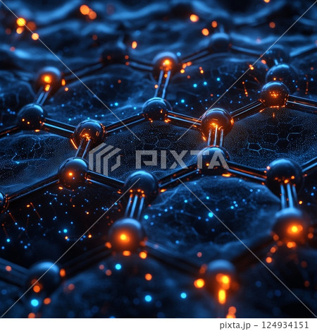 Molecular Network and Connections - Advanced Scientific Representation of Molecular Structure 124934151