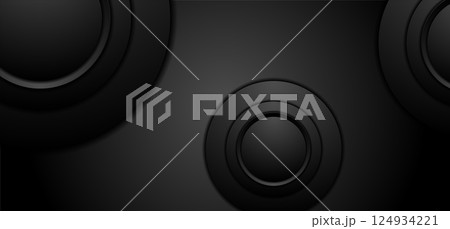 Black minimal geometric abstract background with circles Black minimal geometric abstract background with circles 124934221