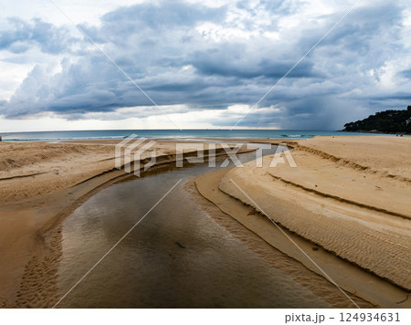 Aerial view of sea surface water texture background and sky clouds,Aerial flying drone view seascape Aerial view of sea surface water texture background and sky clouds,Aerial flying drone view seascape 124934631