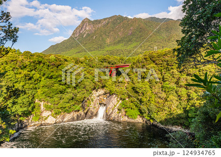世界自然遺産モッチョム岳とトローキの滝　屋久島(秋 124934765