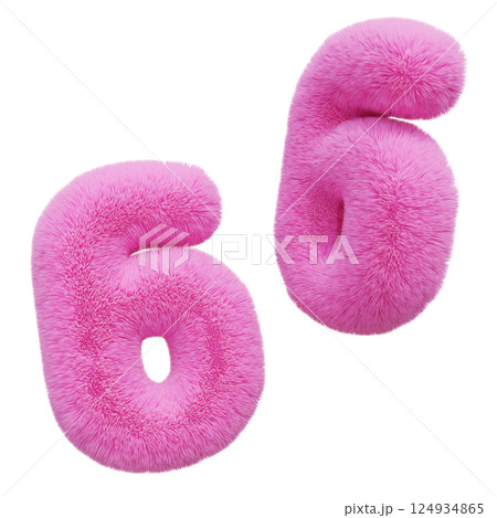 pink fur number 3D graphic pink fur number 3D graphic 124934865