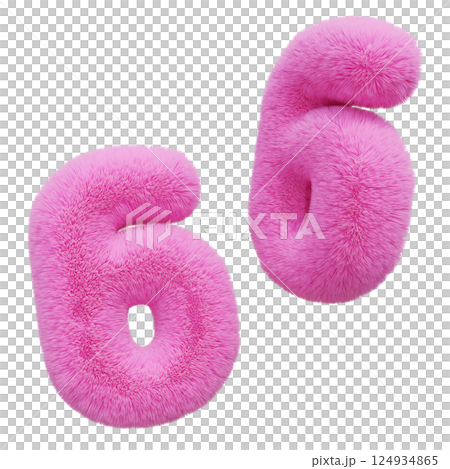pink fur number 3D graphic pink fur number 3D graphic 124934865