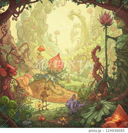 想像力を刺激する色彩と形 124936085