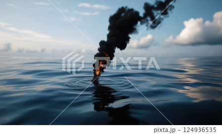 massive oil spill leaking into ocean creates dark pollution massive oil spill leaking into ocean creates dark pollution 124936535