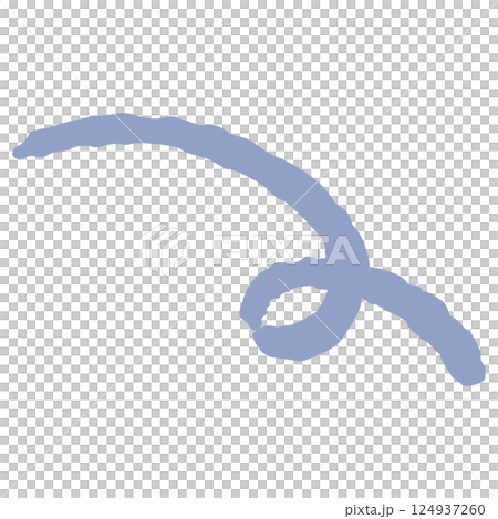 Hand-drawn illustration of a curved line (symbol of a rotating motion image) 124937260