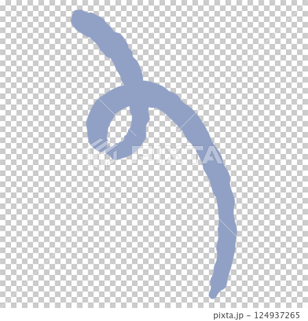 Hand-drawn illustration of a curved line (symbol of a rotating motion image) 124937265
