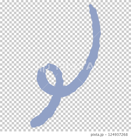 Hand-drawn illustration of a curved line (symbol of a rotating motion image) 124937268