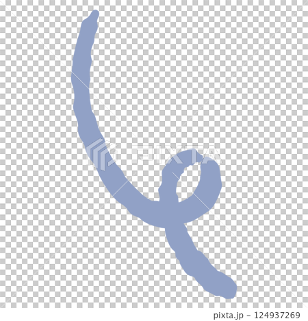 Hand-drawn illustration of a curved line (symbol of a rotating motion image) 124937269