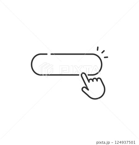 予約、登録、申請手続きなどに使えるボタンのベクターアイコン(線画・モノクロ) 124937501