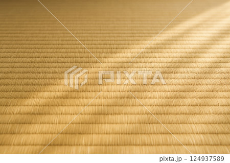 自然光が差し込む畳のテクスチャ背景 124937589
