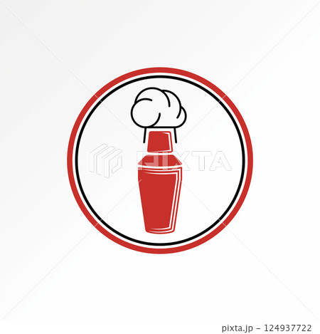 Logo design graphic concept creative premium vector stock image top sell cocktail shaker drink alcohol wine bartender food chef hat club kitchen menu 124937722