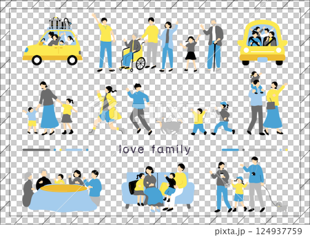 家庭插畫素材合集 124937759