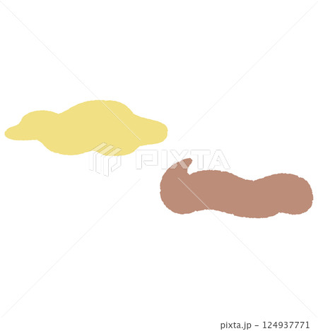 シンプルなうんことおしっこのイメージイラスト 124937771