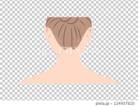 女性頸背向後的插圖素材 124937820