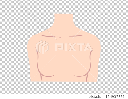 裸體女人的半身插圖 124937821